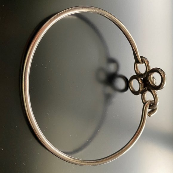 Vintage Mexico 925 Silver Flower Bracelet w/Black Crystal - Picture 7 of 10